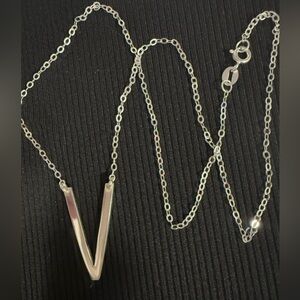 Initial V  necklace 16"